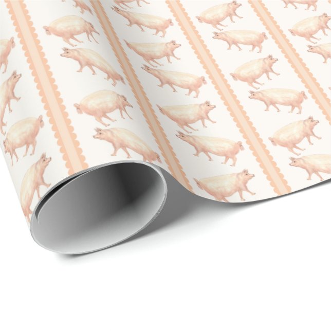 Papel De Regalo Rayas de Cerdo  (Esquina del rollo)