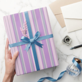Papel De Regalo Rayas de Chevron grises, púrpura y verdes pastel