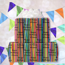 Papel De Regalo Rayas de colores y regalo de ocasión