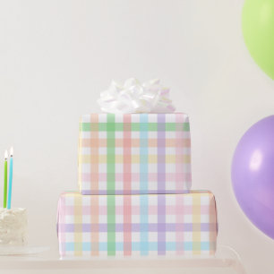 Papel De Regalo Rayas de cuadros pastel