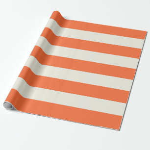 Papel De Regalo Rayas de desove de crema blanca y naranja