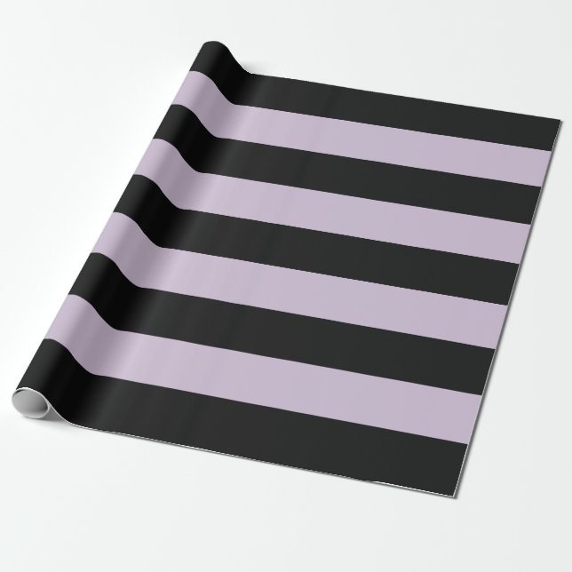 Papel De Regalo Rayas de desove negras y moradas claras (Desenrollado)