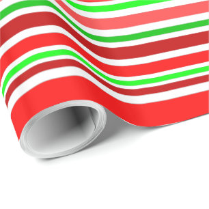 Papel De Regalo Rayas de estilo de bastón de caramelo navideño ver