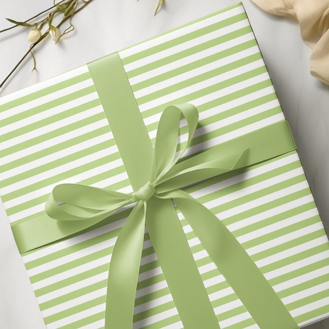 Papel De Regalo Rayas de estrechamiento blanco verde limón moderno (Subido por el creador)