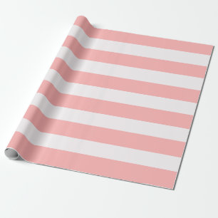 Papel De Regalo Rayas de ganancia rosa claro y crema