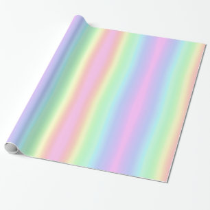 Papel De Regalo Rayas de gradiente estético de arcoiris pastoral 
