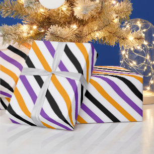 Papel De Regalo Rayas de Halloween – Patrón Diagonal Audaz