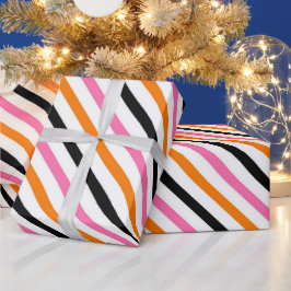 Papel De Regalo Rayas de Halloween – Patrón Diagonal Audaz
