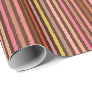 Papel De Regalo Rayas de la tiza - marrones y coralinas