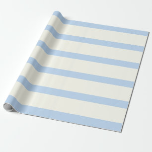 Papel De Regalo Rayas de lápiz azul claro y crema
