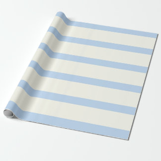 Papel De Regalo Rayas de lápiz azul claro y crema