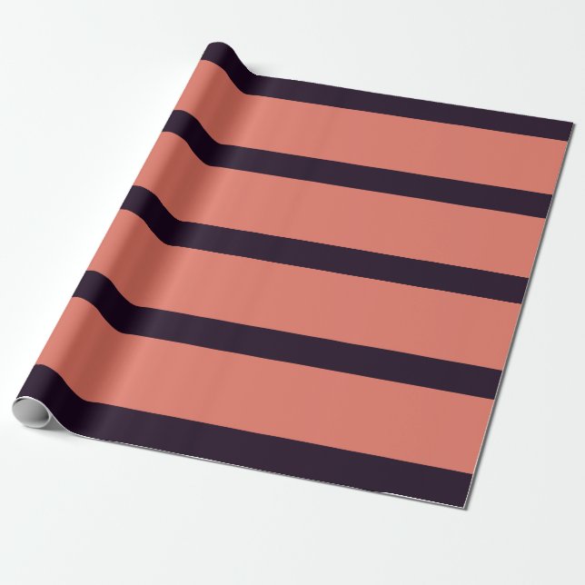 Papel De Regalo Rayas de lápiz Guay de tono negro y Naranja (Desenrollado)