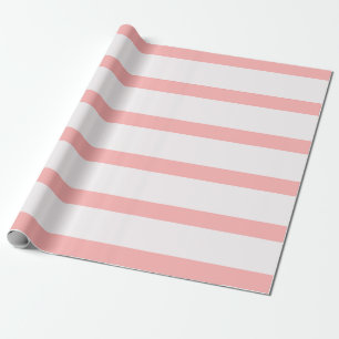 Papel De Regalo Rayas de lápiz rosa claro y crema