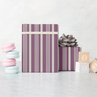 Papel De Regalo Rayas de lino de otoño (vino de ciruela)