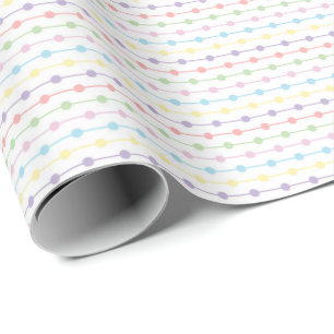 Papel De Regalo Rayas de lunares pastel de arcoíris para género ne
