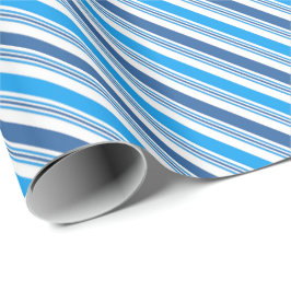 Papel De Regalo Rayas de menta diagonal azul y azul