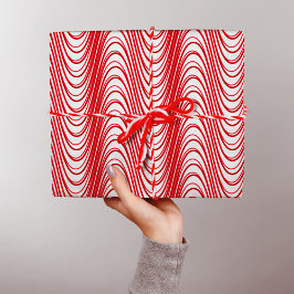 Papel De Regalo Rayas de Moiré blancas y rojas Trippy Resumen mode