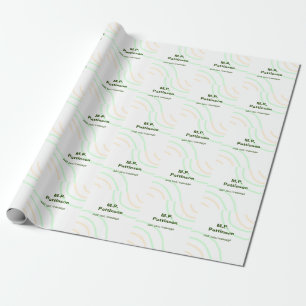 Papel De Regalo Rayas de naranja verde agregar mensaje de texto de