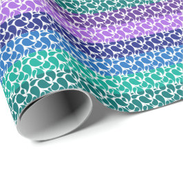 Papel De Regalo Rayas de Paisley en Moderno Azul Verde Purpura Bla