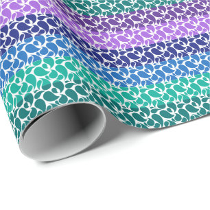 Papel De Regalo Rayas de Paisley en Moderno Azul Verde Purpura Bla