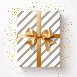 Papel De Regalo Rayas de patrón beige marrón Taupe Blanco