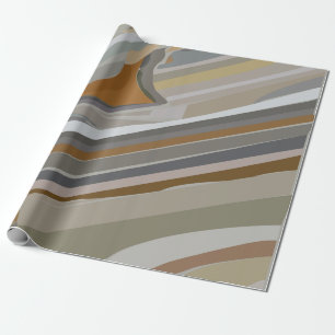 Papel De Regalo Rayas de Piedra de Mármol Gris Dorado