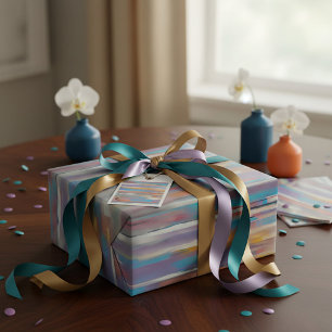 Papel De Regalo Rayas de pintura coloridas 