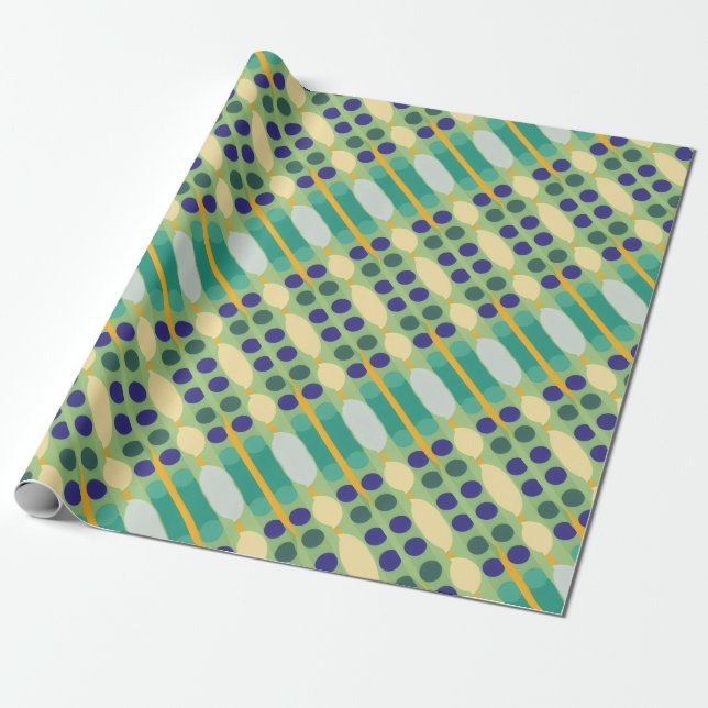 Papel De Regalo Rayas de puntos retro (Desenrollado)