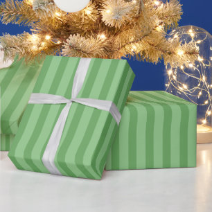 Papel De Regalo Rayas de salvia claras y oscuras
