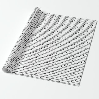 Papel De Regalo Rayas de silueta de gato Patrón dibujado a mano ab