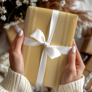 Papel De Regalo Rayas de vacaciones amarillo dorado