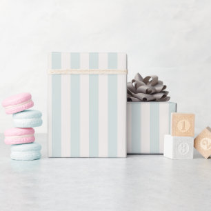 Papel De Regalo Rayas de Verde Pálido y Marfil