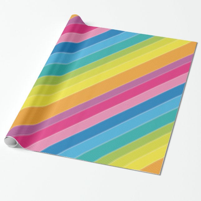 Papel De Regalo Rayas del arco iris (Desenrollado)