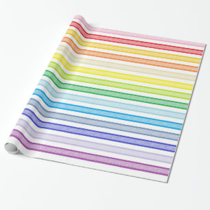 Papel De Regalo Rayas delineadas Espectro más amplio Arcoiris