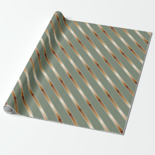 Papel De Regalo Rayas diagonales delgadas metálicas de cobre
