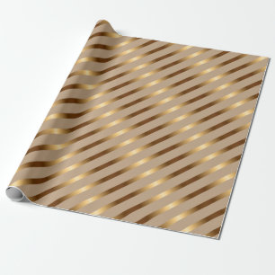 Papel De Regalo Rayas diagonales metálicas doradas