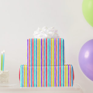 Papel De Regalo Rayas dibujadas a mano en brillantes colores de ar