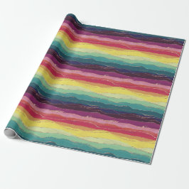 Papel De Regalo Rayas doradas de arcoíris