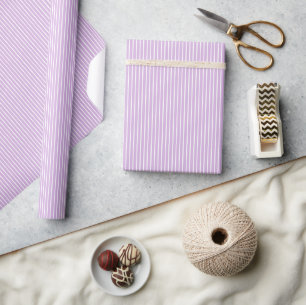 Papel De Regalo Rayas Elegantes Blanco - Lila Suave