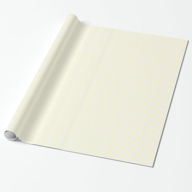 Papel De Regalo Rayas finas - blanco y crema (Desenrollado)