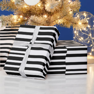 Papel De Regalo Rayas funky en blanco y negro