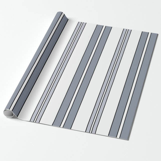 Papel De Regalo Rayas Grises (Desenrollado)