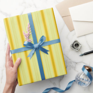 Papel De Regalo Rayas gruesas y delgadas amarillas y amarillas osc