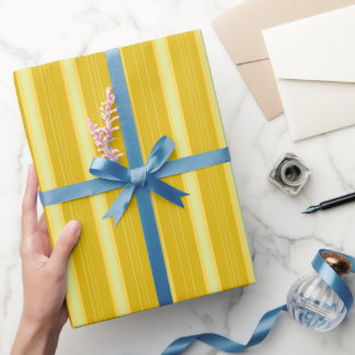 Papel De Regalo Rayas gruesas y finas de color amarillo oscuro y a
