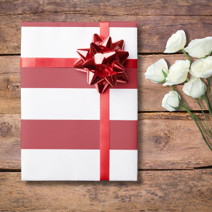 Papel De Regalo Rayas Horizontales Anchas Rojas y Blancas de Aránd