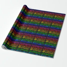 Papel De Regalo Rayas horizontales con puntos en colores arcoiris
