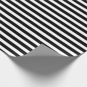 Papel De Regalo Rayas Horizontales Simples de Blanco y Negro