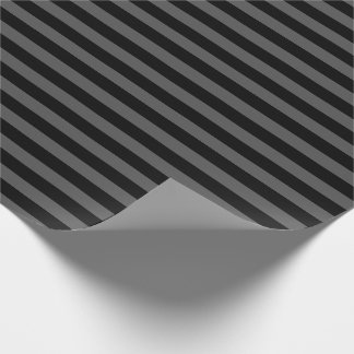 Papel De Regalo Rayas horizontales simples grises y negras