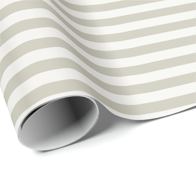 Papel De Regalo Rayas Marrones Claro y Blanco Deslucido (Esquina del rollo)