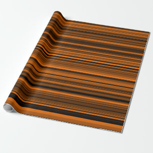 Papel De Regalo Rayas Marrones Negras Naranjas